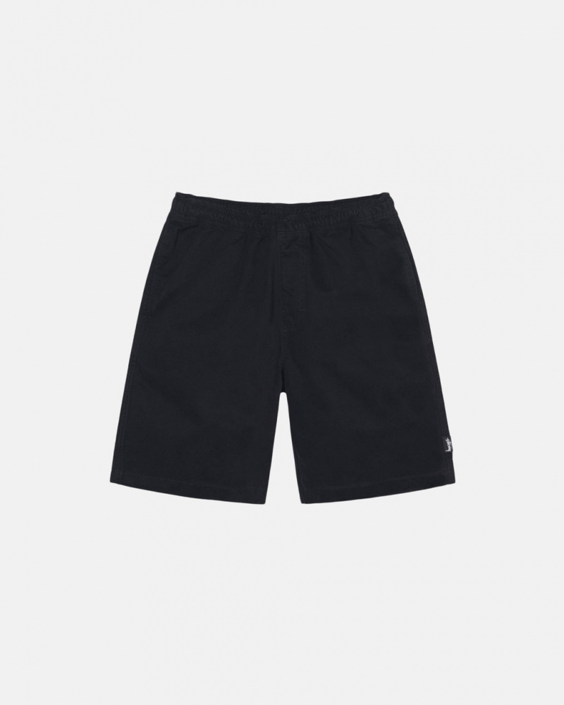 Black Men\'s Stussy Brushed Beach Shorts KSA | CSN-5678