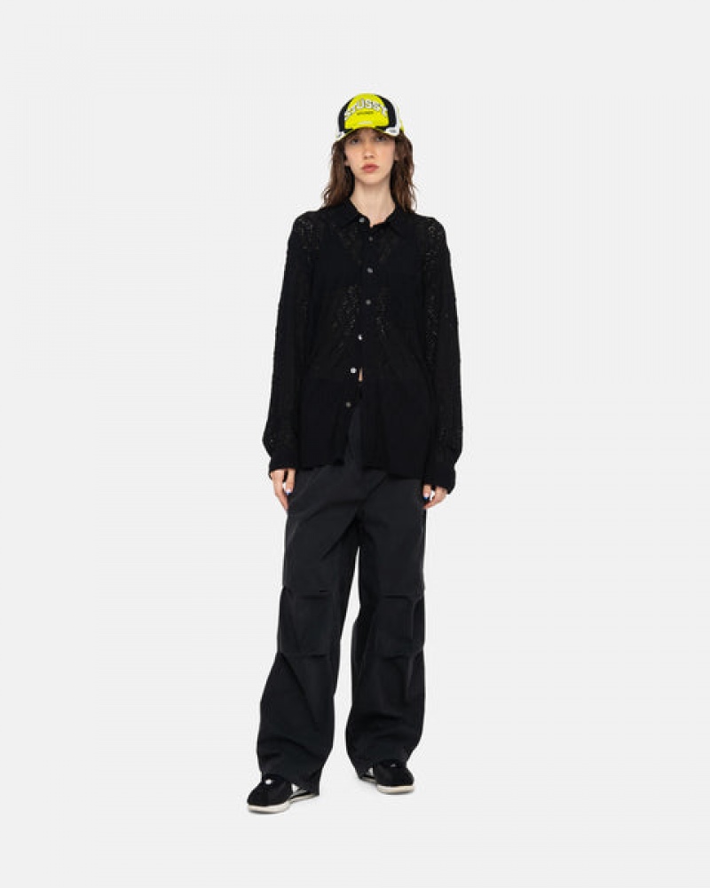 Black Men's Stussy Nyco Over Trousers Pants KSA | OTH-6604