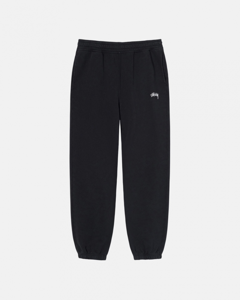 Black Men\'s Stussy Overdyed Stock Logo Sweatpants KSA | AJH-8995