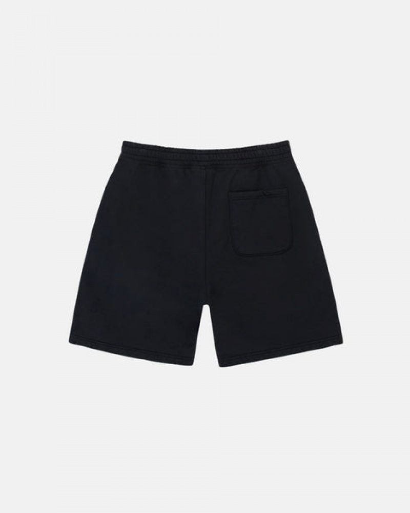 Black Men's Stussy Overdyed Stock Logo Sweat Short Sweatshorts KSA | KVC-6284