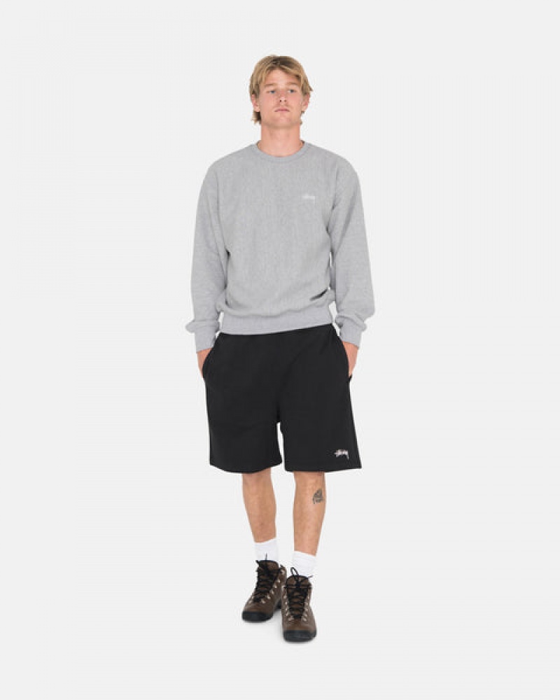 Black Men's Stussy Overdyed Stock Logo Sweat Short Sweatshorts KSA | KVC-6284