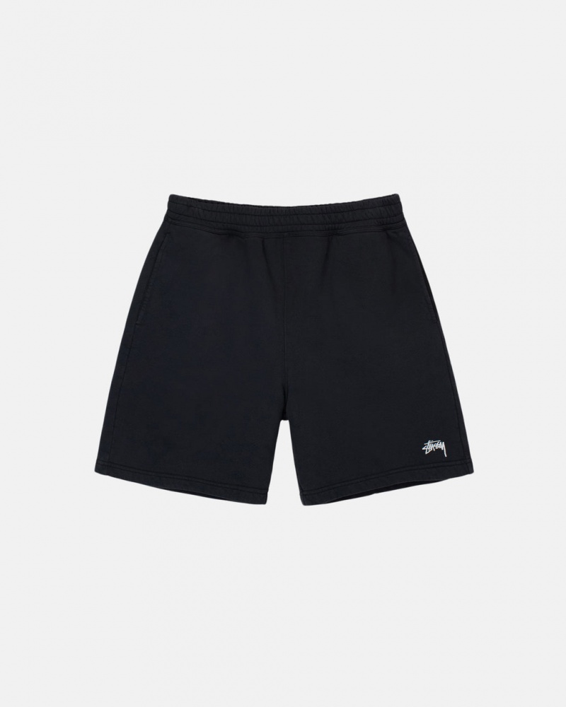 Black Men\'s Stussy Overdyed Stock Logo Sweat Short Sweatshorts KSA | KVC-6284