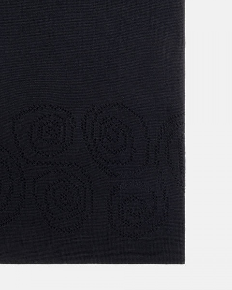 Black Men's Stussy Perforated Swirl Knit Shirts KSA | AWQ-4827