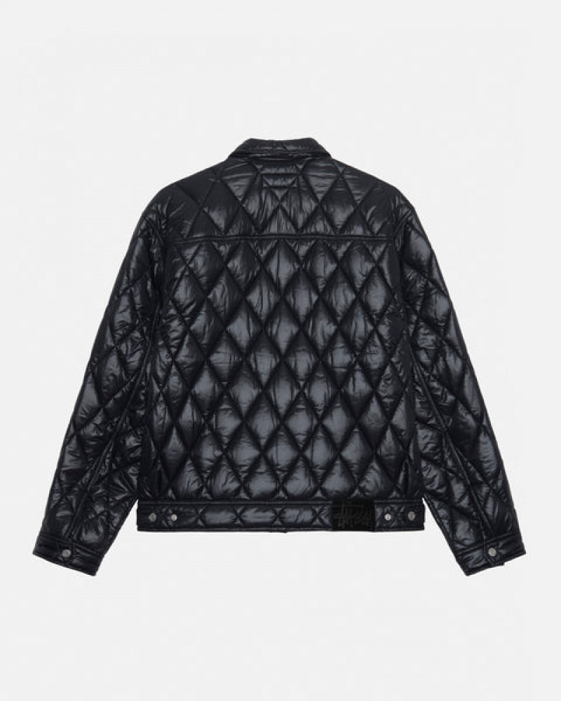 Black Men's Stussy Ranch Jacket Quilted Nylon Jackets KSA | JSZ-2010