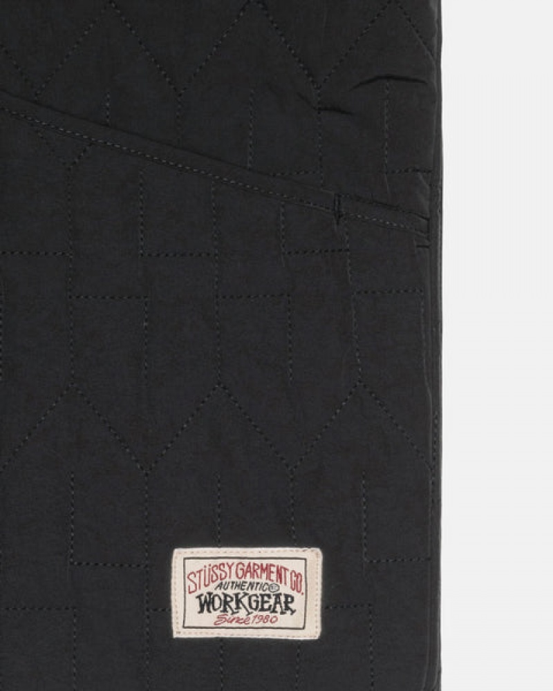 Black Men's Stussy S Quilted Liner Jackets KSA | VIR-5860