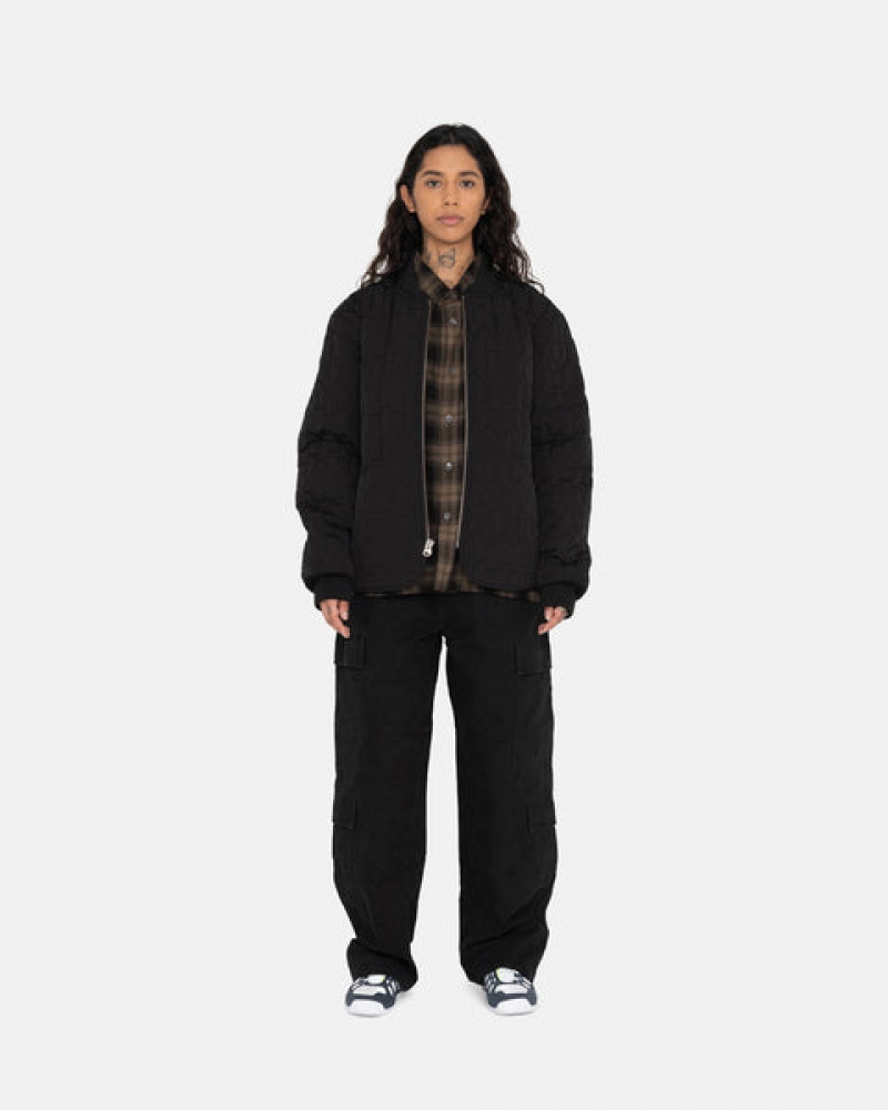 Black Men's Stussy S Quilted Liner Jackets KSA | VIR-5860