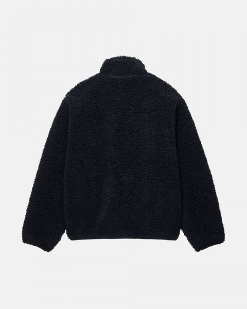 Black Men's Stussy Sherpa Reversible Jackets KSA | CSF-8670