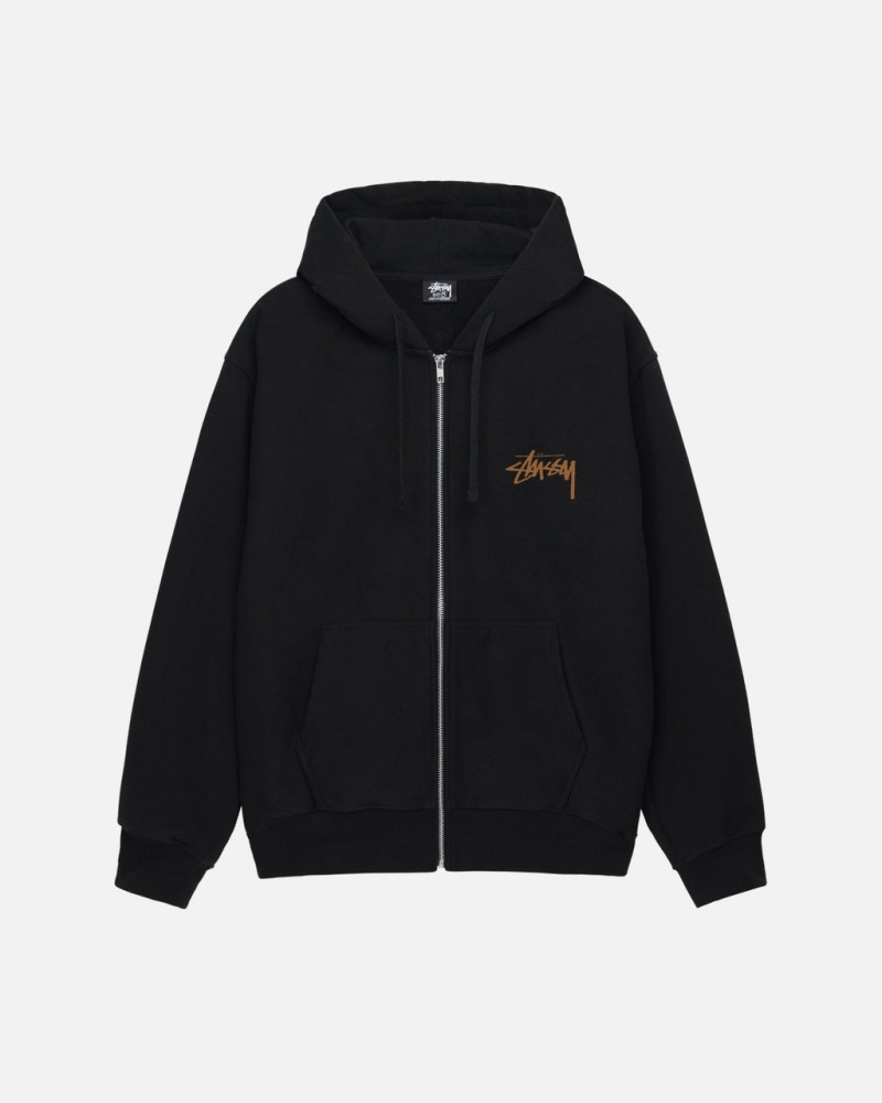 Black Men\'s Stussy Skate Tough Zip Hoodie KSA | WXW-2591