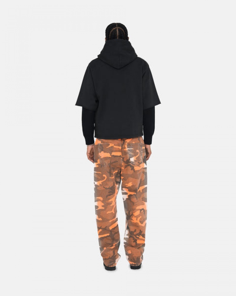 Black Men's Stussy Ss Boxy Cropped Hoodie KSA | XTF-7702