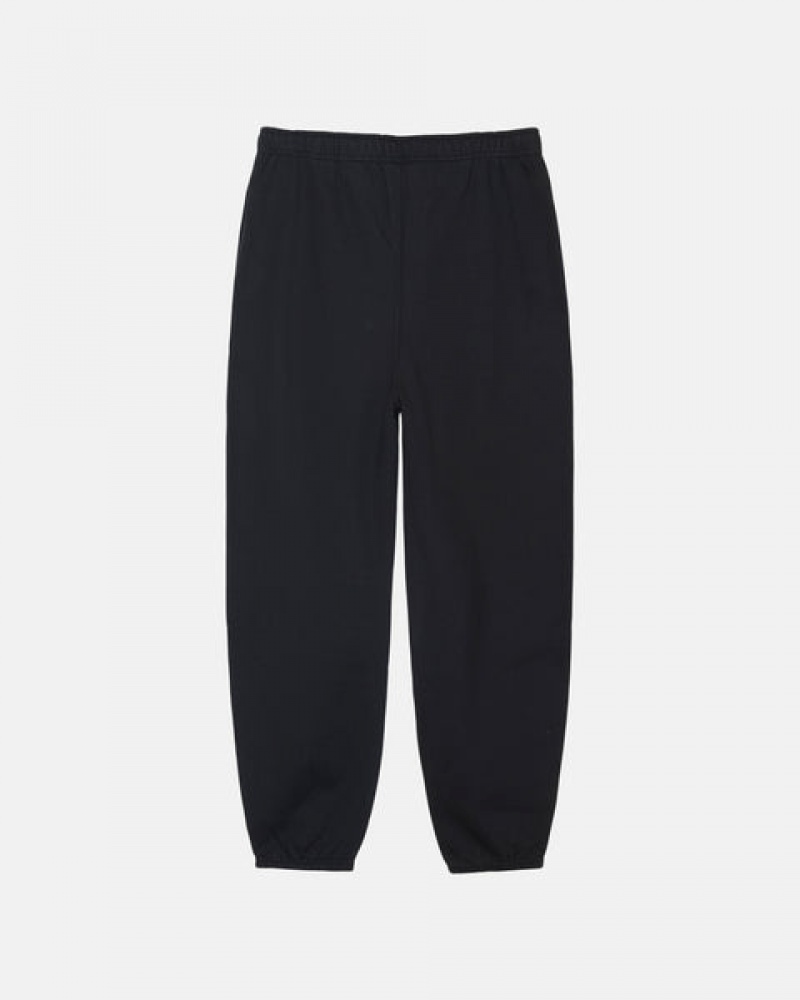 Black Men's Stussy Stone Wash Fleece Pant Sweatpants KSA | PBA-6977