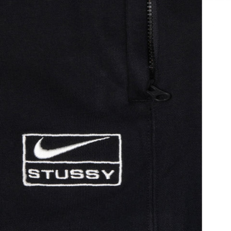 Black Men's Stussy Stone Wash Fleece Pant Sweatpants KSA | PBA-6977