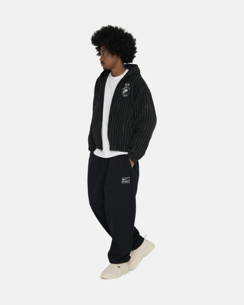 Black Men's Stussy Stone Wash Fleece Pant Sweatpants KSA | PBA-6977