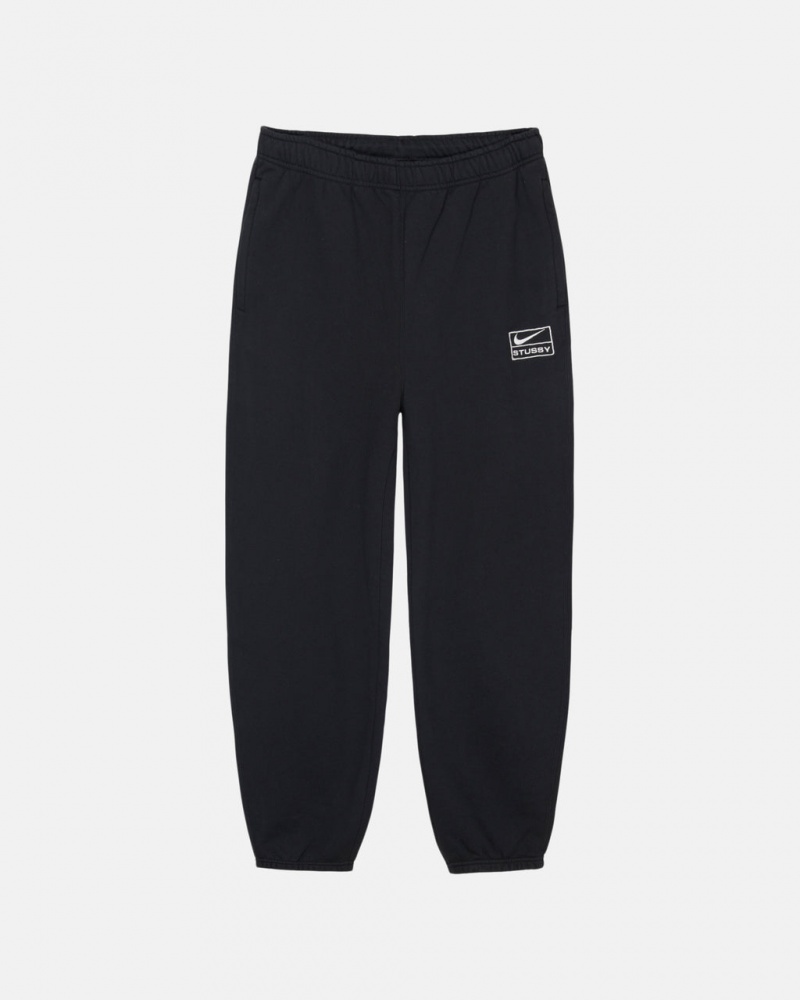 Black Men\'s Stussy Stone Wash Fleece Pant Sweatpants KSA | PBA-6977