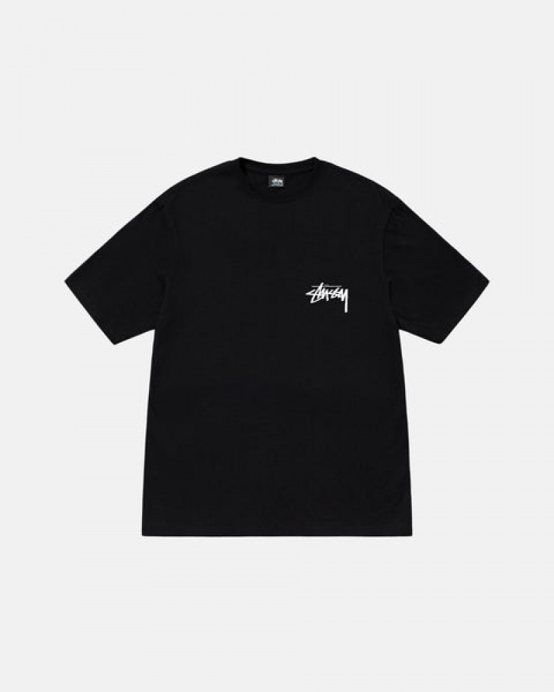 Black Men's Stussy Suits Tees KSA | RVT-4881