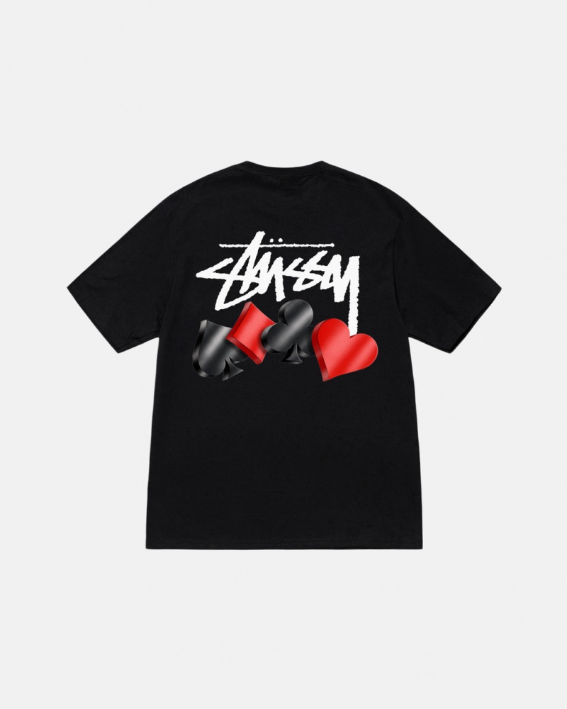 Black Men\'s Stussy Suits Tees KSA | RVT-4881