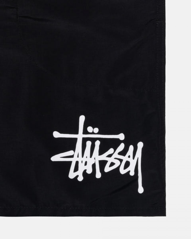 Black Men's Stussy Water Short Big Basic Shorts KSA | TXW-8974