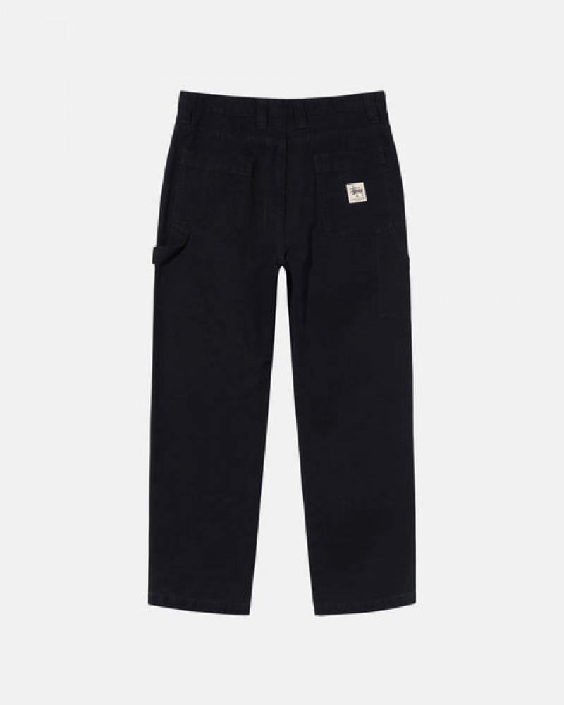 Black Men's Stussy Work Pant Canvas Pants KSA | QXE-5070