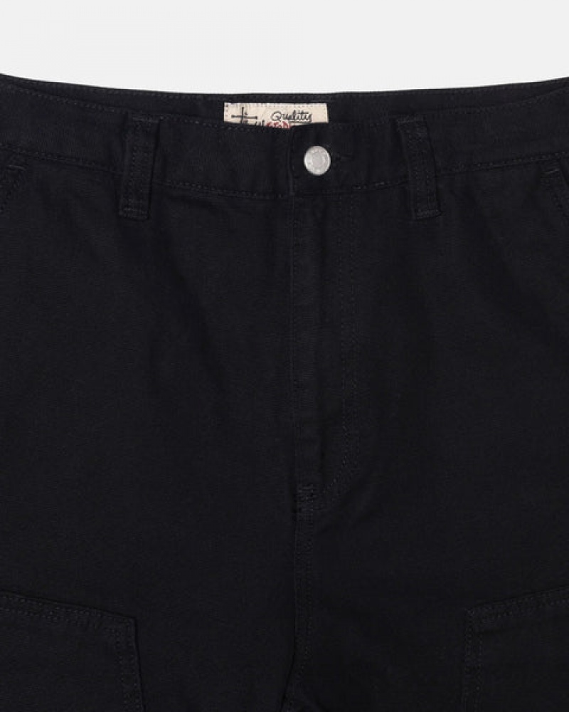 Black Men's Stussy Work Pant Canvas Pants KSA | QXE-5070