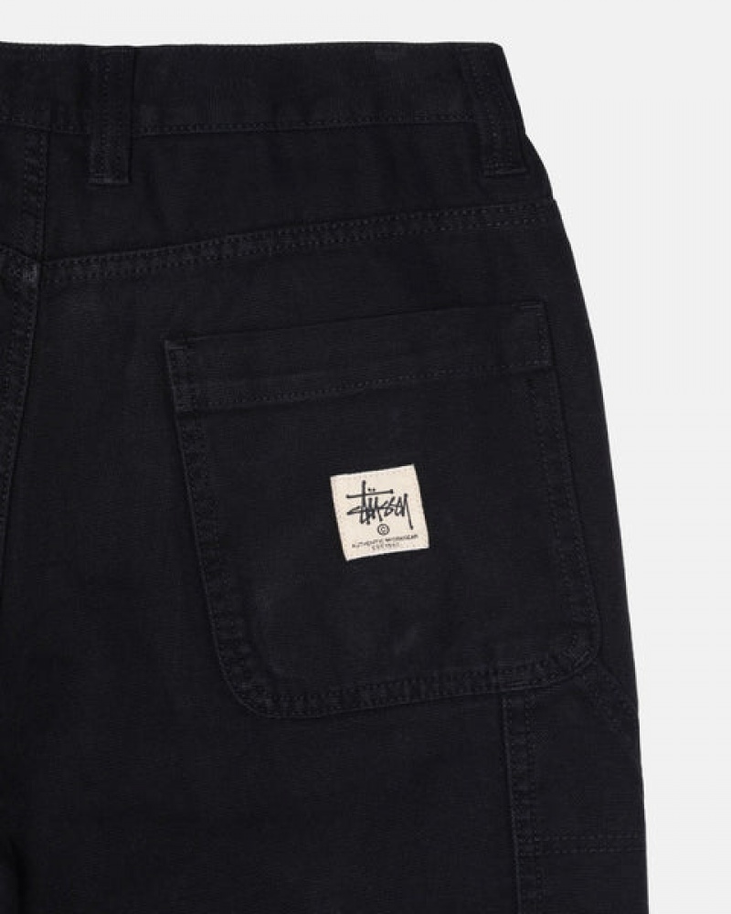 Black Men's Stussy Work Pant Canvas Pants KSA | QXE-5070