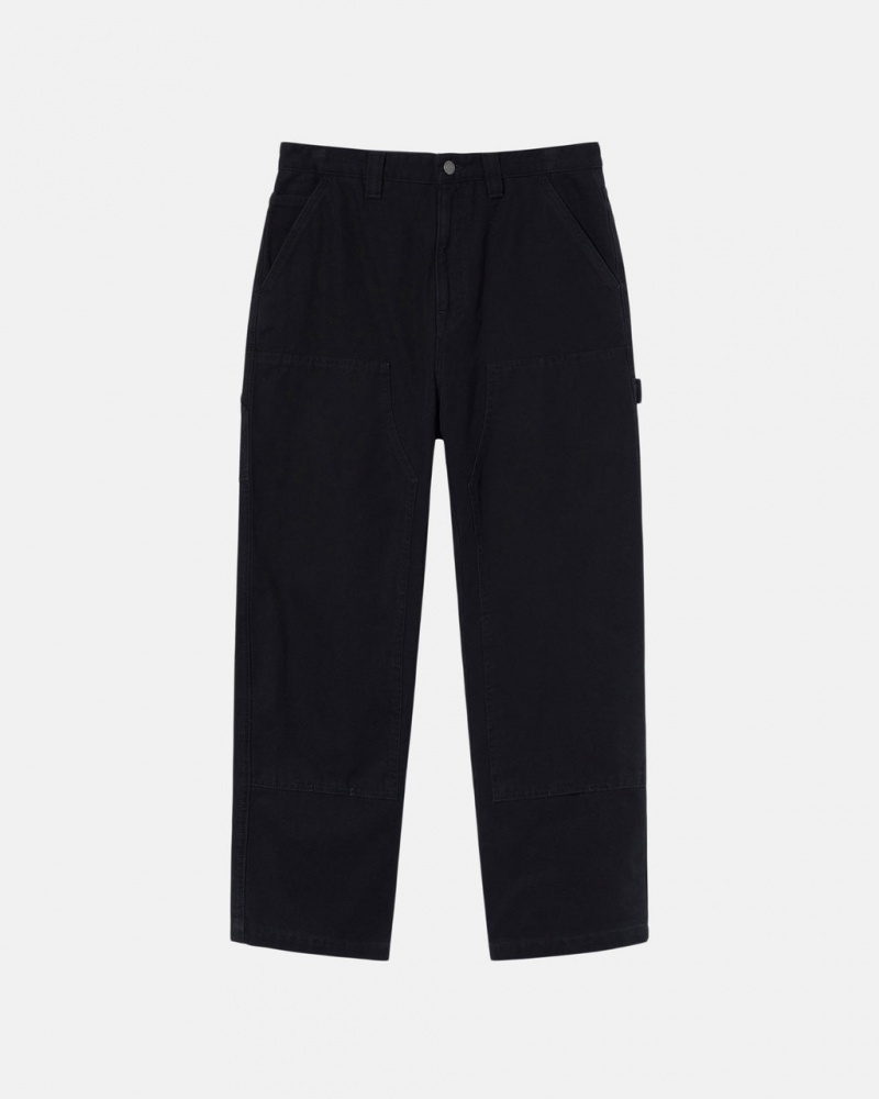 Black Men\'s Stussy Work Pant Canvas Pants KSA | QXE-5070