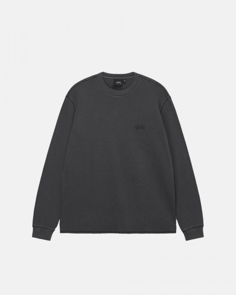 Black Women's Stussy Basic Stock Ls Thermal Tops KSA | QLB-3355