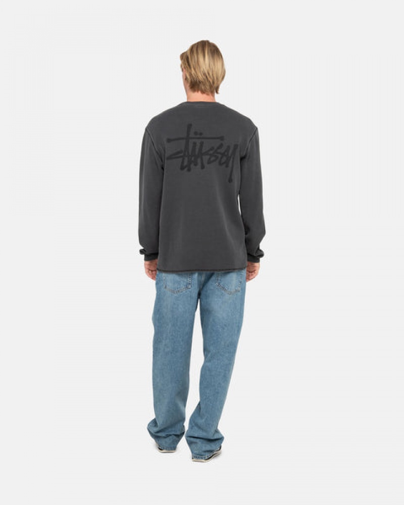 Black Women's Stussy Basic Stock Ls Thermal Tops KSA | QLB-3355