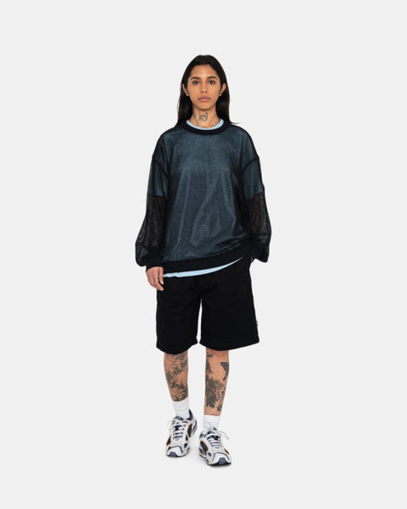 Black Women's Stussy Brushed Beach Shorts KSA | DSA-8260