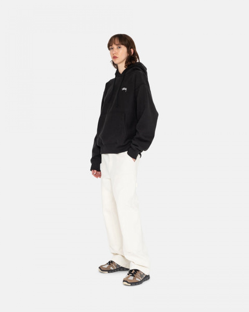 Black Women's Stussy Overdyed Stock Logo Hoodie KSA | LMU-2432