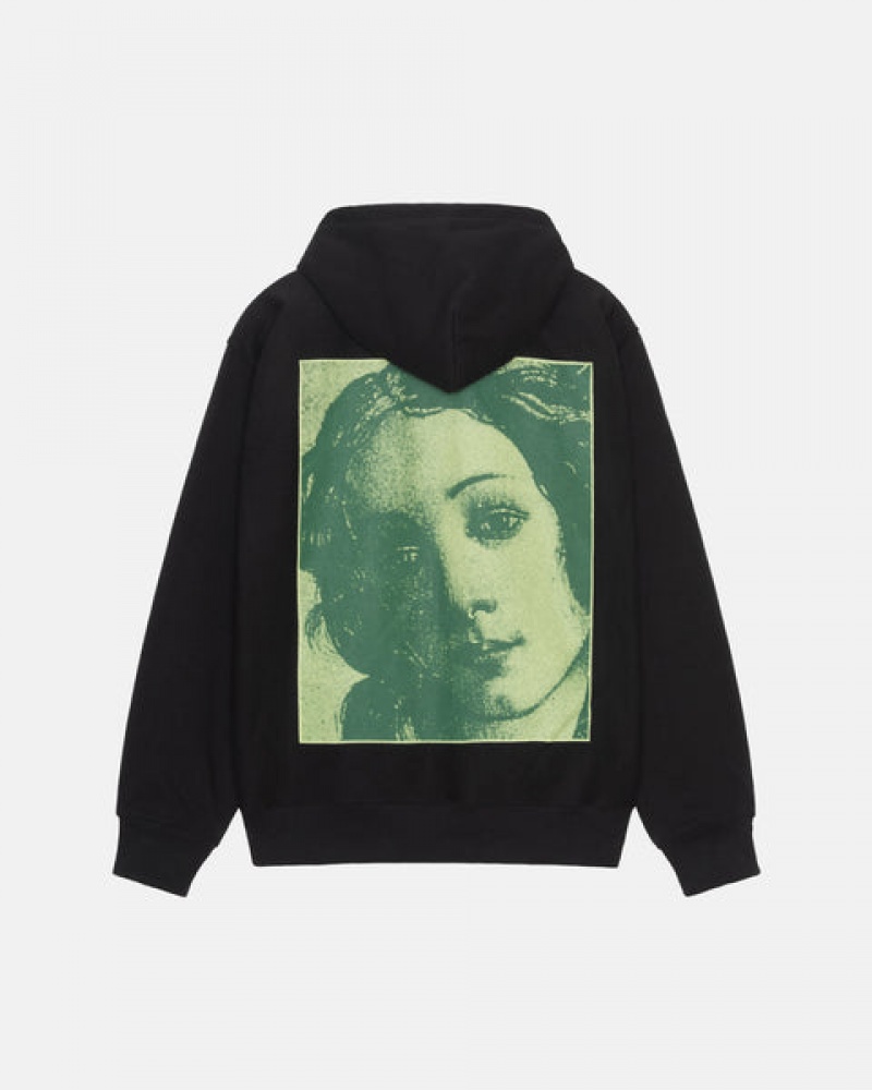 Black Women's Stussy Venus Zip Hood Sweatshirts KSA | WWR-9335