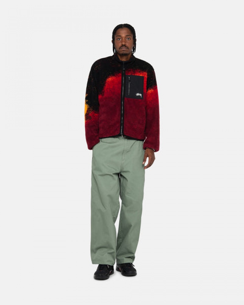 Black / Red Women's Stussy Sherpa Reversible Jackets KSA | VPE-1966