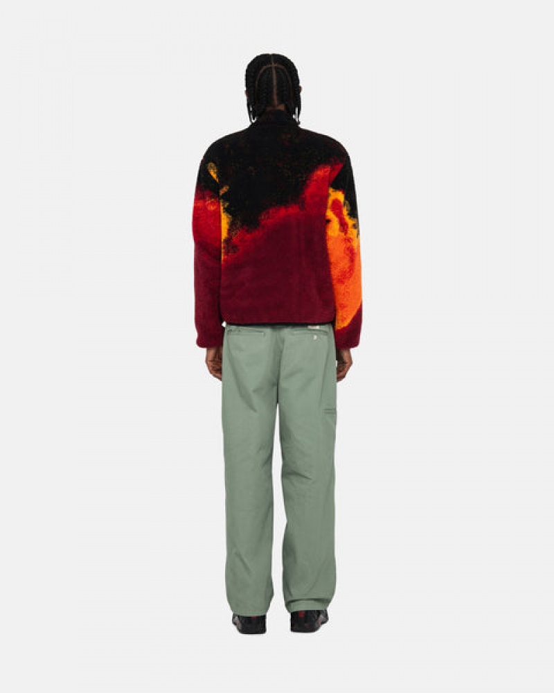 Black / Red Women's Stussy Sherpa Reversible Jackets KSA | VPE-1966