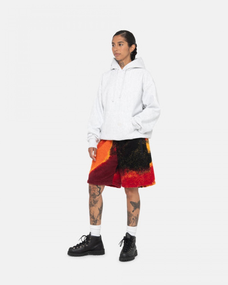 Black / Red Women's Stussy Sherpa Shorts KSA | AWG-8155