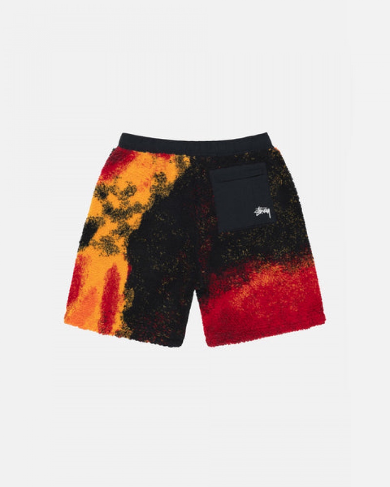 Black / Red Women's Stussy Sherpa Shorts KSA | AWG-8155