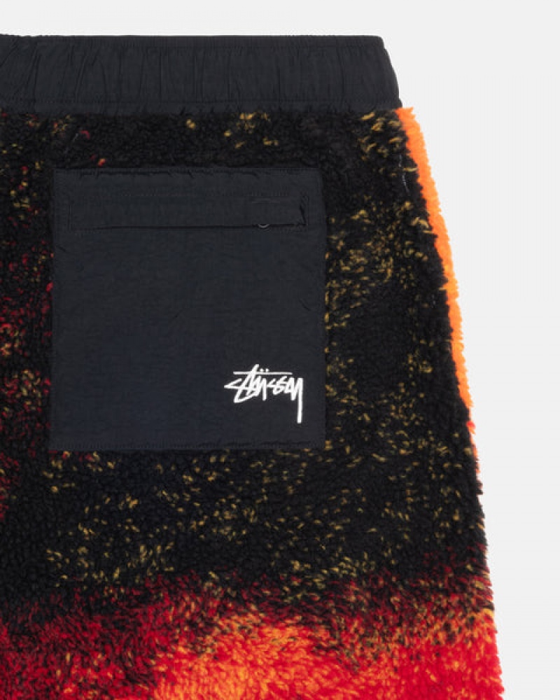 Black / Red Women's Stussy Sherpa Shorts KSA | AWG-8155