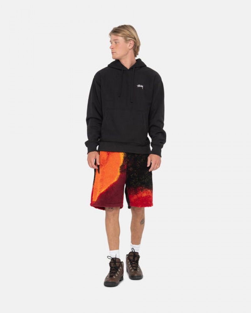 Black / Red Women's Stussy Sherpa Shorts KSA | AWG-8155