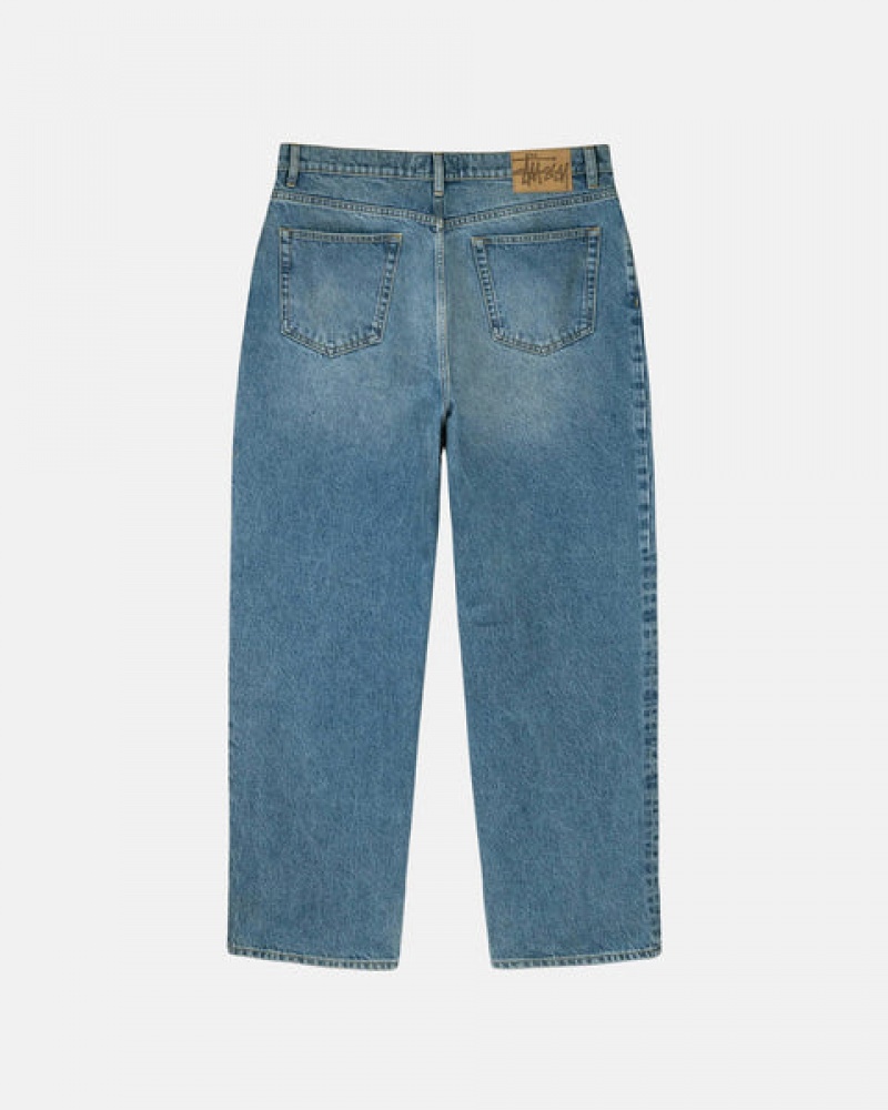 Blue Men's Stussy Big Ol' Jean Denim KSA | ICO-4356