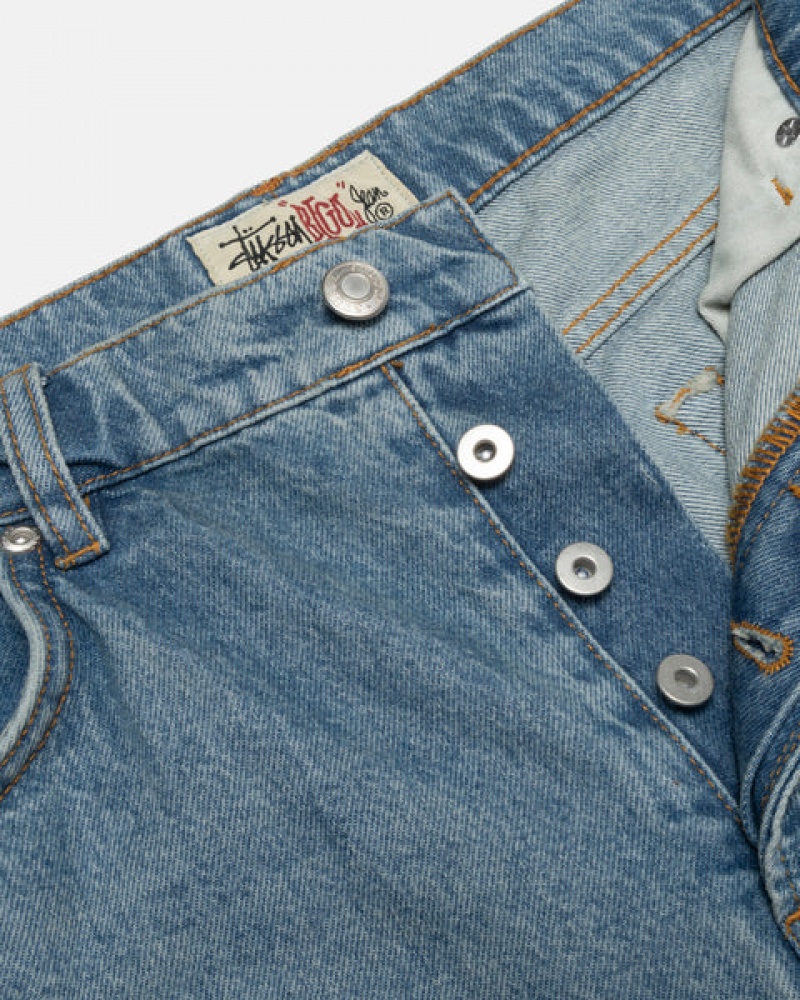 Blue Men's Stussy Big Ol' Jean Denim KSA | ICO-4356