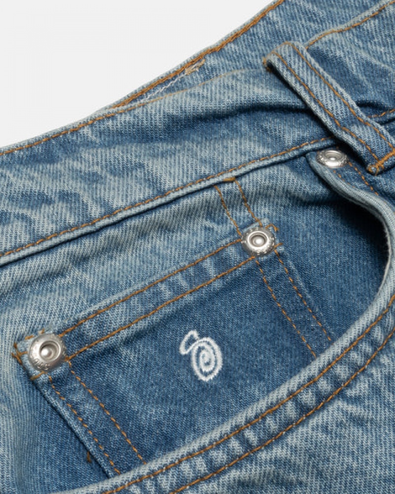 Blue Men's Stussy Big Ol' Jean Denim KSA | ICO-4356