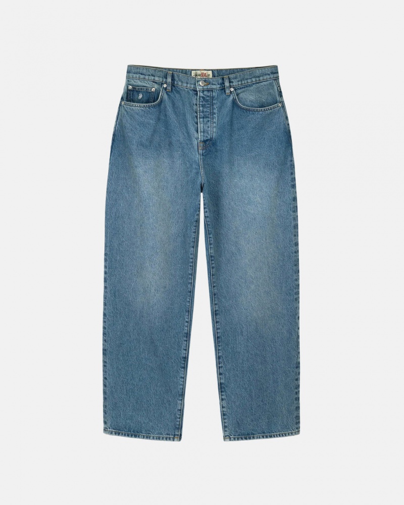 Blue Men\'s Stussy Big Ol\' Jean Denim KSA | ICO-4356