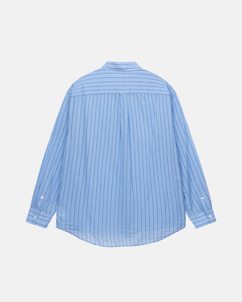 Blue Men's Stussy Light Weight Classic Shirts KSA | YCE-7574