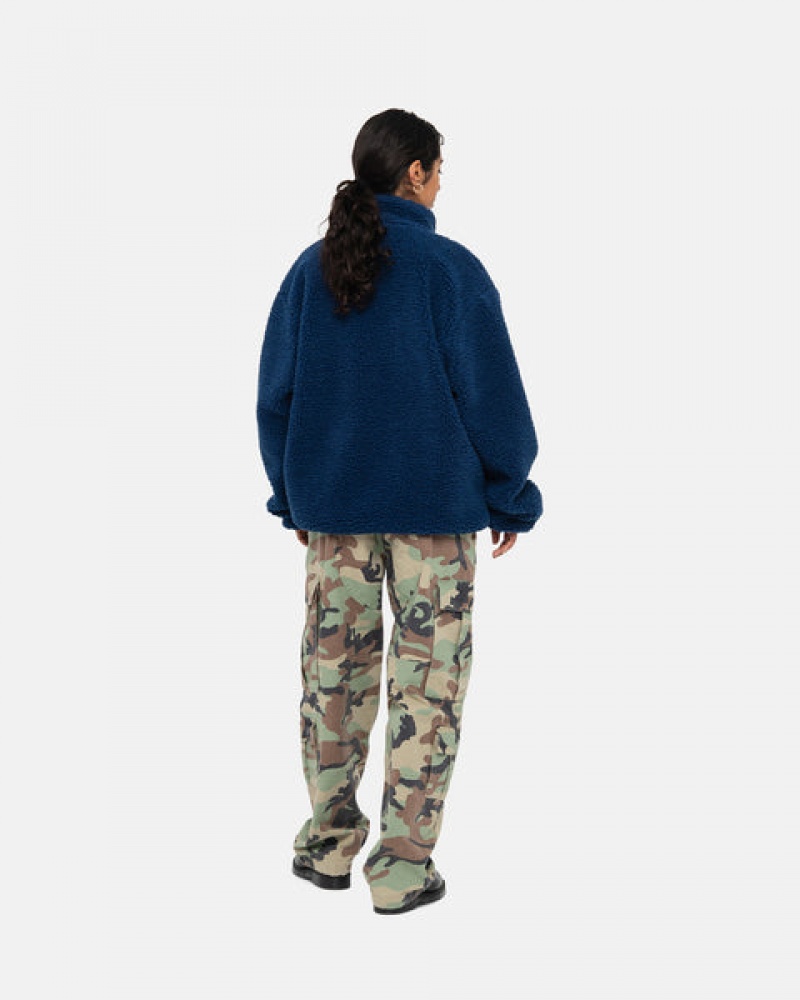 Blue Men's Stussy Sherpa Reversible Jackets KSA | VPC-1250