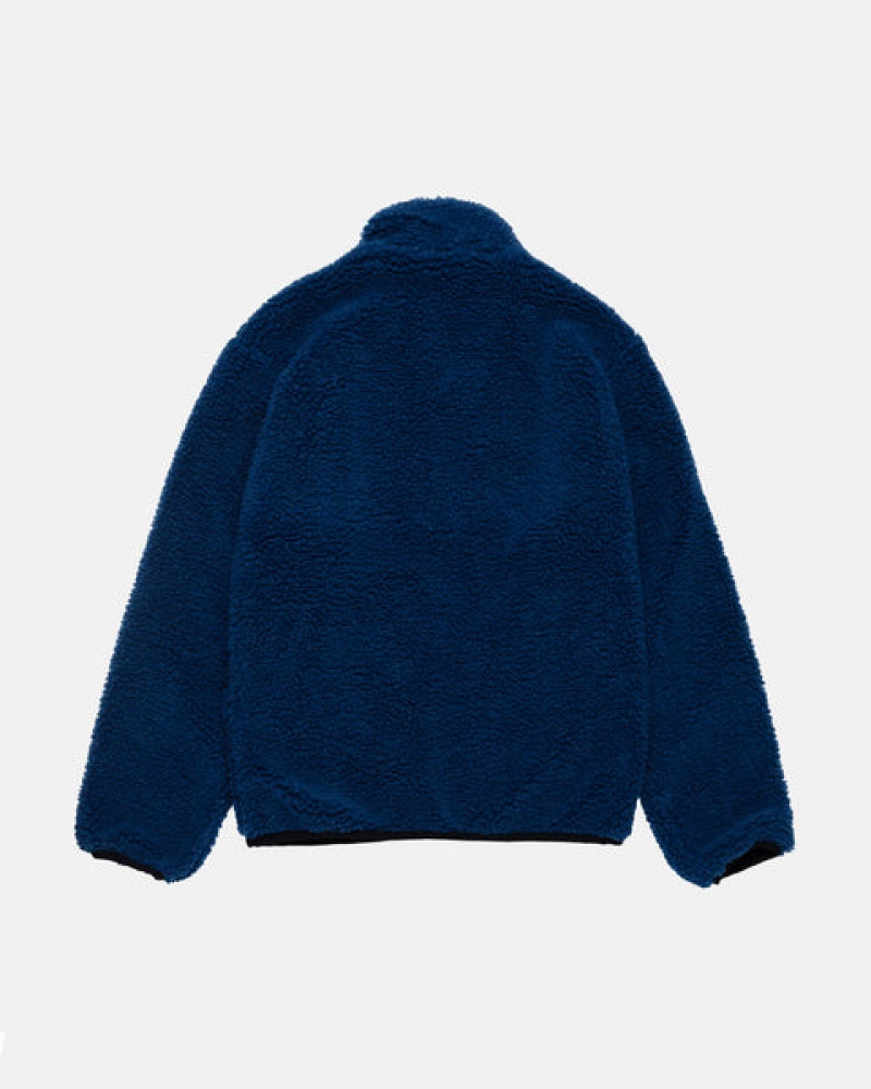 Blue Men's Stussy Sherpa Reversible Jackets KSA | VPC-1250