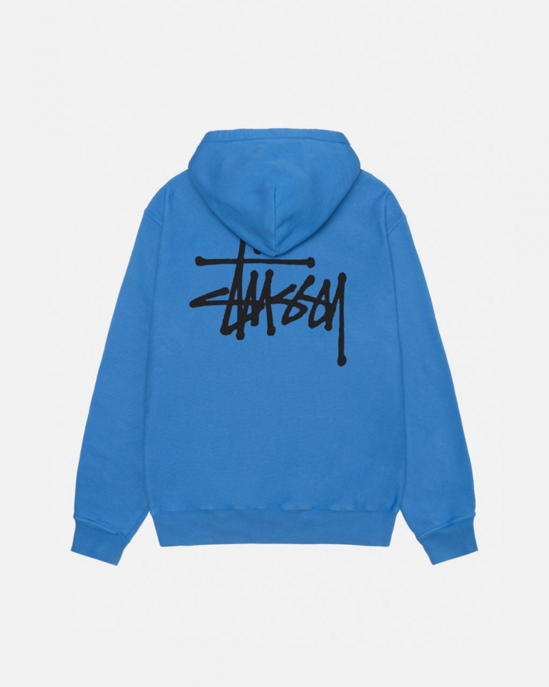 Blue Women's Stussy Basic Stussy Hoodie Pigment Dyed Hoodie KSA | BKX-7709