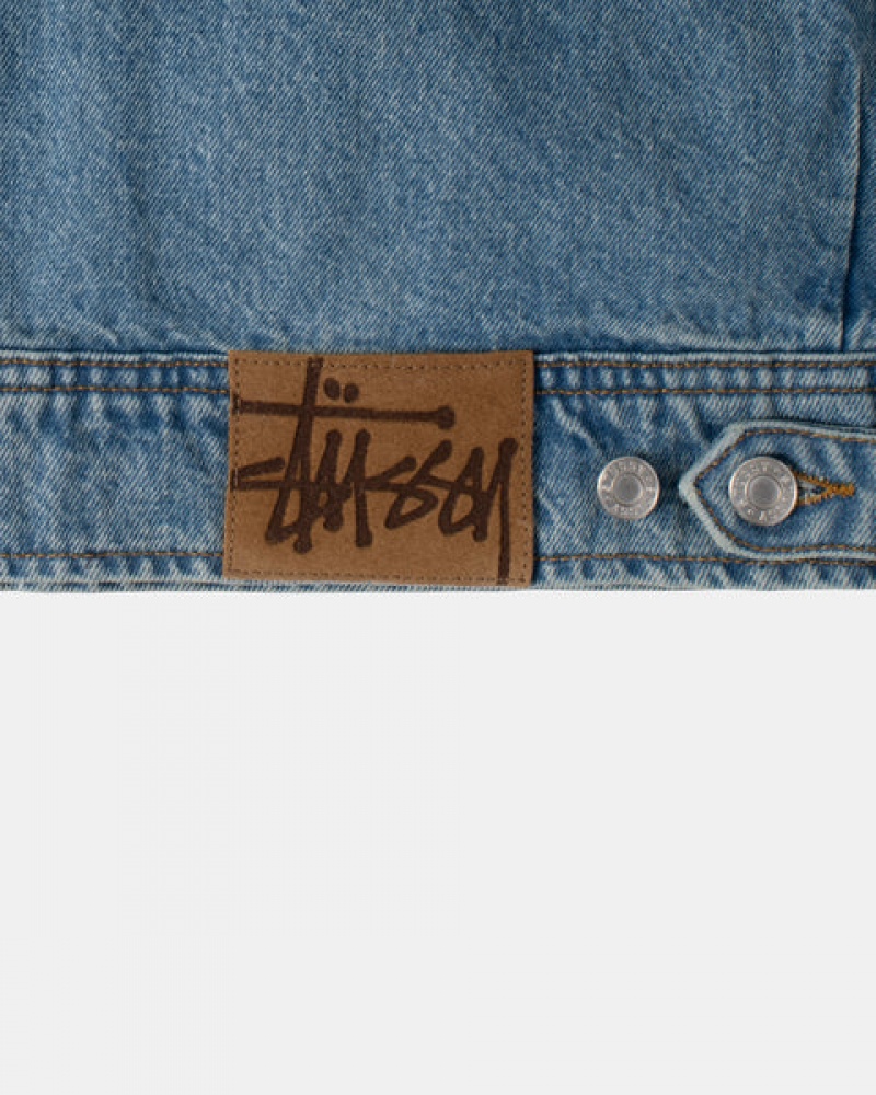 Blue Women's Stussy Zip Work Jacket Denim KSA | TBL-9874