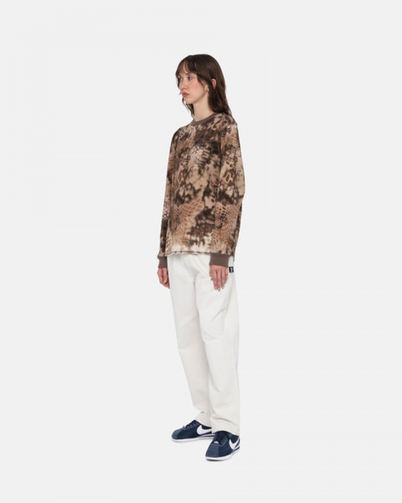 Brown Men's Stussy Kryptek Camo LS Thermal Tops KSA | MNA-8985