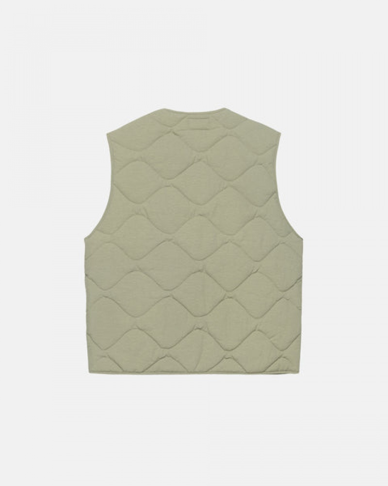 Brown Men's Stussy Recycled Nylon Liner Vest KSA | TMF-8200