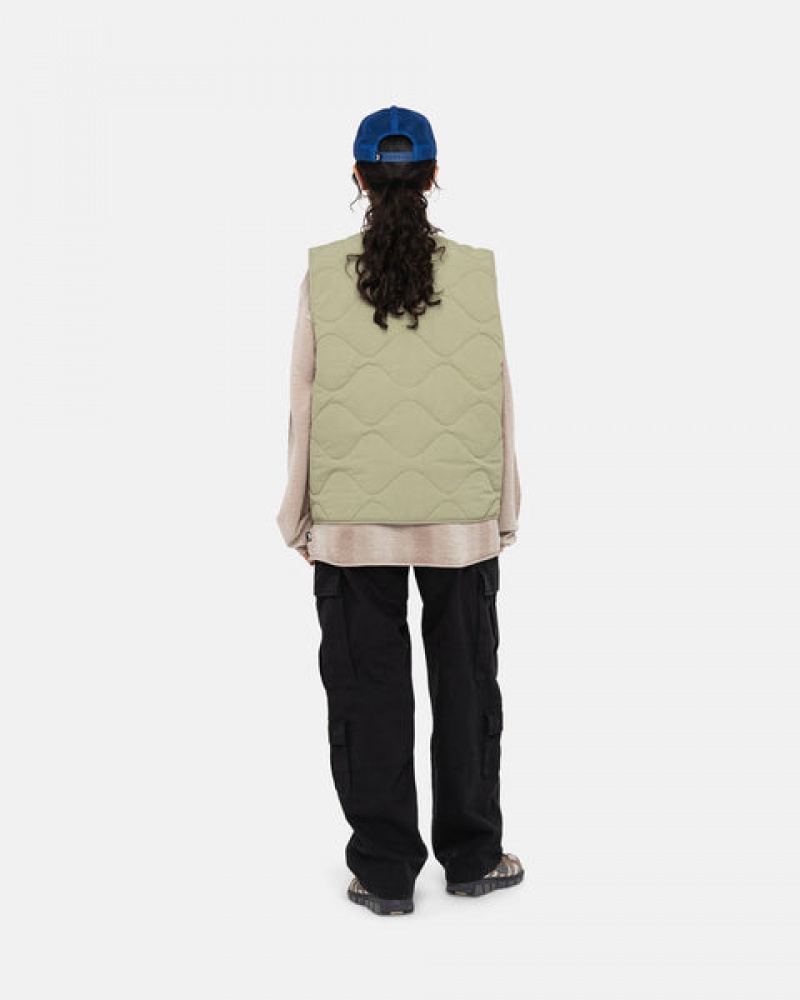 Brown Men's Stussy Recycled Nylon Liner Vest KSA | TMF-8200