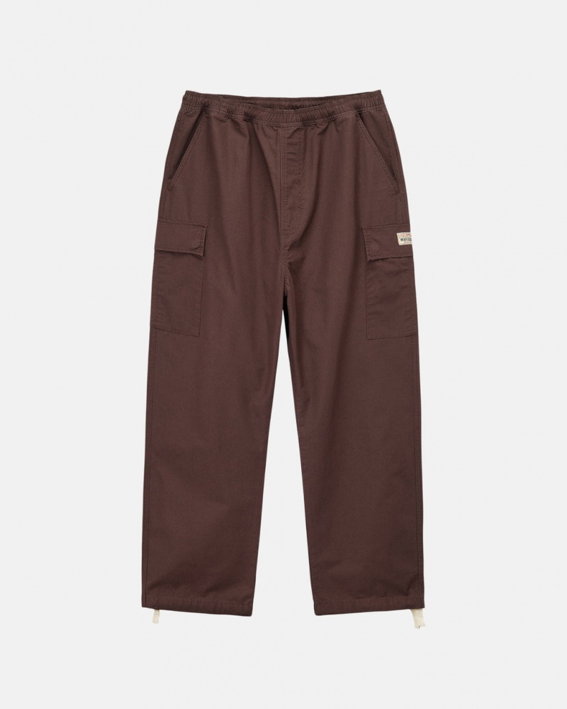 Brown Men\'s Stussy Ripstop Cargo Beach Pants KSA | DCP-1955