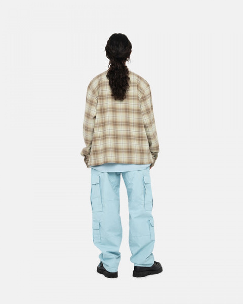 Brown Women's Stussy Frank Plaid Zip Shirts KSA | ETH-6242