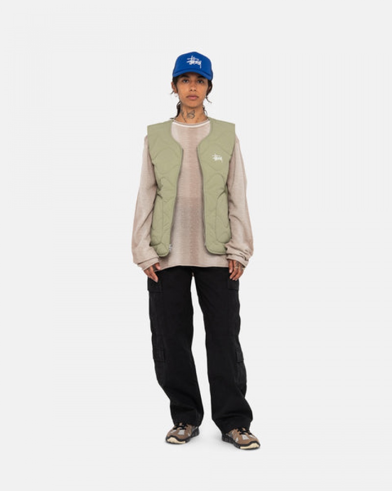 Brown Women's Stussy Recycled Nylon Liner Vest KSA | KEU-4382